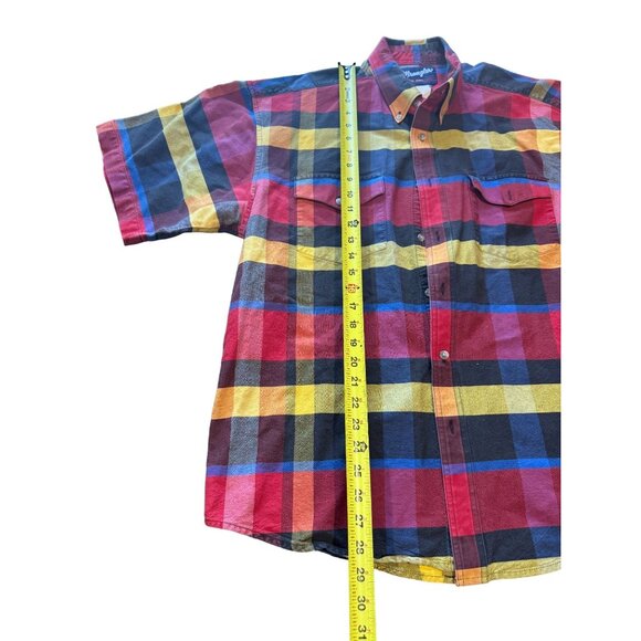 Wrangler Shirt Men's XL Multicolor Plaid Short Sleeve Western‎ Button Down | V1 - Picture 3 of 5